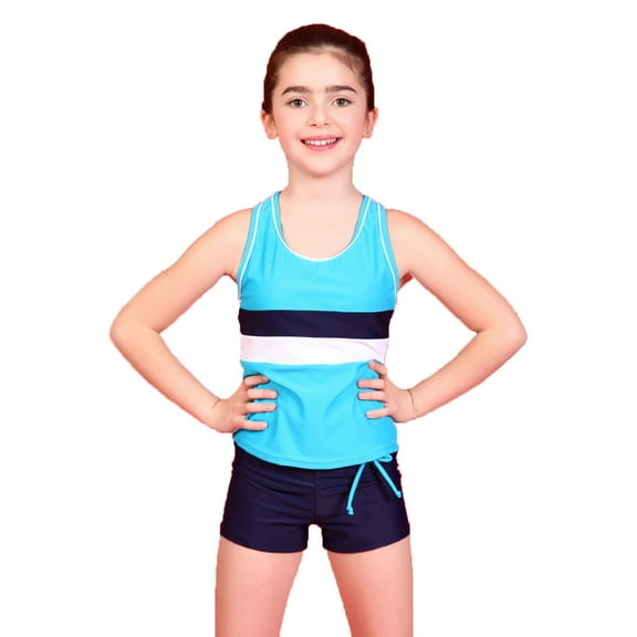 Younger Tree Girl Tankini Bathing Suits Kid Summer Sleeveless Vest Top Shorts Two-Piece Swimsuit Beach Swimwear for 12-14T