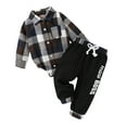 thumbnail image 1 of Younger Tree Infant Toddler Baby Boy Clothes Set Newborn Long Sleeve Flannel Plaid Bodysuit Pants Fall Winter Outfits for 6-12 Months, 1 of 10