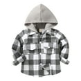 thumbnail image 1 of Younger Tree Kid Toddler Boy Flannel Shirt Baby Long Sleeve Hooded Plaid Button Shirt for 4-5T, 1 of 7