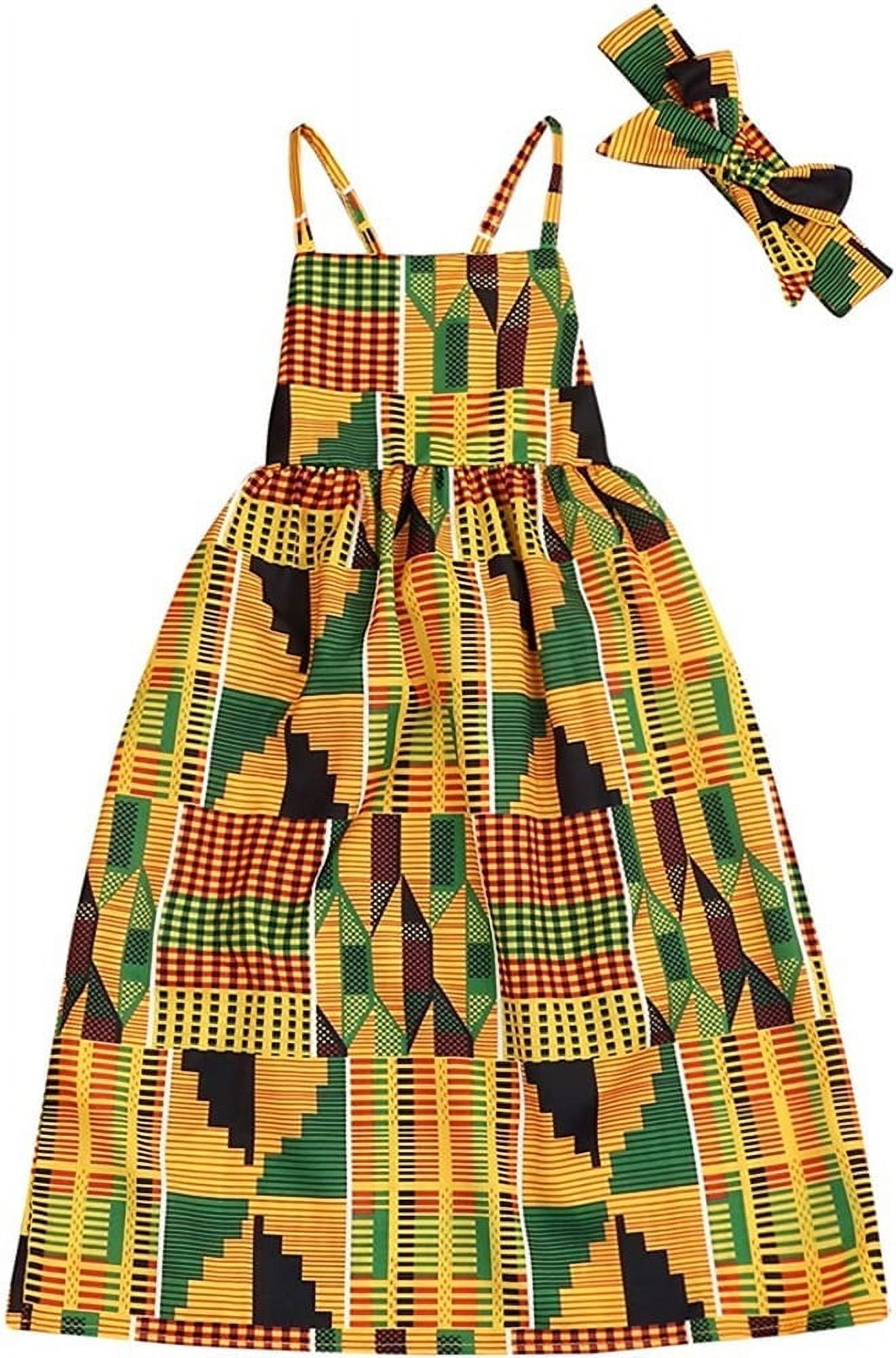 Little Girl African Dashiki Ankara Dresses Clothes Outfit Set,Size 0 Months-8T