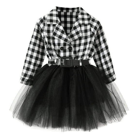 Younger Tree Little Girl Buffalo Plaid Tutu Skirt Party Princess Dress Christmas Clothes Outfits, Size 4-5T