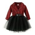 thumbnail image 1 of Younger Tree Little Girl Buffalo Plaid Tutu Skirt Party Princess Dress Christmas Clothes Outfits, 1 of 8