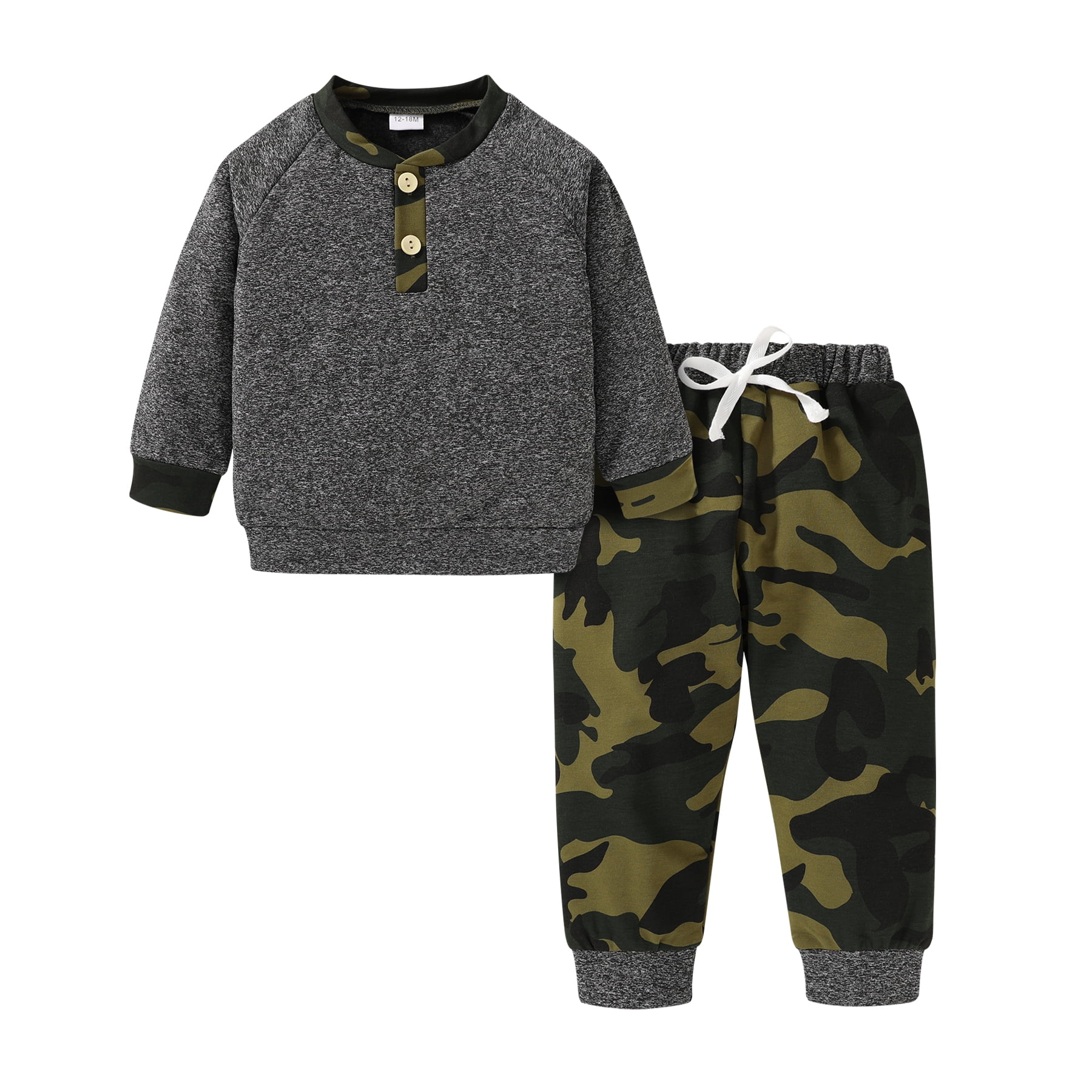 Younger Tree Newborn Baby Boy Fall Winter Long Sleeve Button Plaid