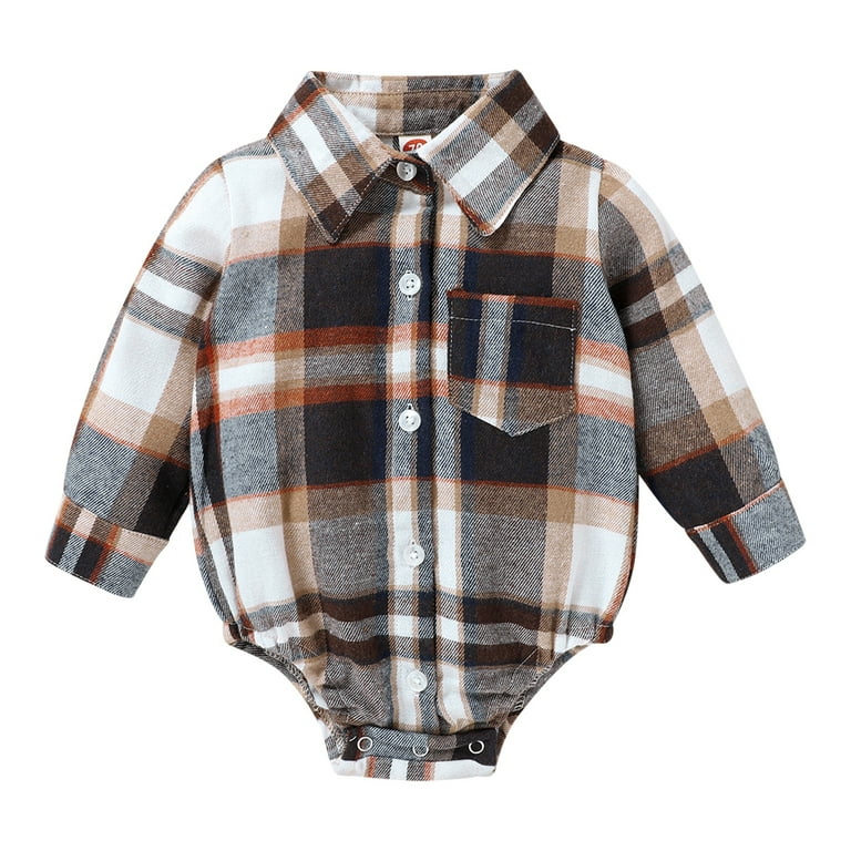 Younger Tree Newborn Baby Boy Girl Flannel Shirt Long Sleeve