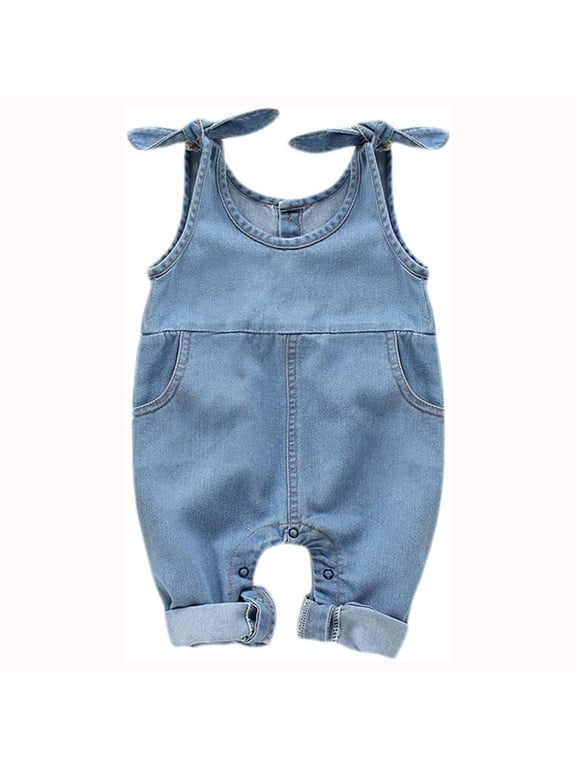 Newborn Infant Baby Girl Jeans Overalls Denim Workwear Clothes for 0-18 Months