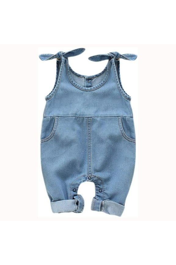 Newborn Infant Baby Girl Jeans Overalls Denim Workwear Clothes for 0-18 Months
