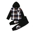 thumbnail image 1 of Younger Tree Toddler Baby Boy Clothes Hoodie Sweatsuit Outfits Kids Winter Flannel Plaid Shirt Top Pants Set for 3-4T, 1 of 8