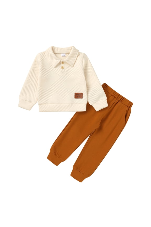 Toddler Baby Boy Clothes Outfits Fall Winter Pullover Long Sleeve Solid Sweatshirt Pants Sweatsuit Set for 1T-5T
