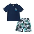 thumbnail image 1 of Younger Tree Toddler Baby Boy Swimsuit Set Cartoon Short Sleeve Top Shorts Two Pieces Bathing Suit Swimwear Outfit for 9-12 Months, 1 of 9