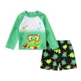 thumbnail image 1 of Younger Tree Toddler Baby Boys Swimsuits Trunk Rashguard Long Sleeve Top Shorts Two Pieces Bathing Suit Swimwear Outfit for 9-12 Months, 1 of 7