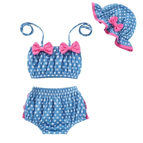 Younger Tree Toddler Baby Girl Bikini Swimsuits Set Summer Beach Swimwear 3 Piece Bathing Suit for 18-24 Months