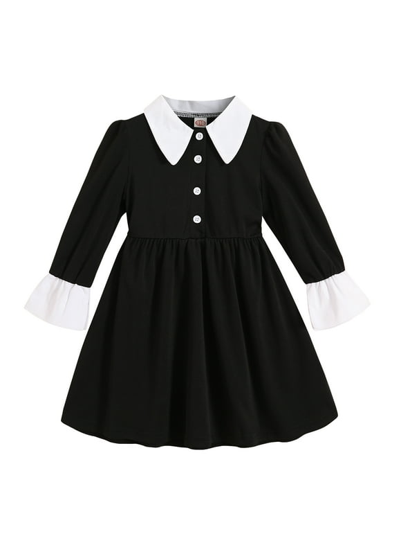 Toddler Baby Girl Black Dress Kid Halloween Sister Matching Outfits TuTu Dress for 6-7T