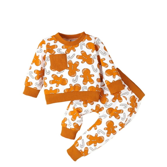 Younger Tree Toddler Baby Girl Boy Christmas Clothes Outfits Long Sleeve Sweatshirt Tops Pants Set for 12-18 Months