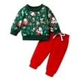 thumbnail image 1 of Younger Tree Toddler Baby Girl Boy Christmas Clothes Outfits Long Sleeve Sweatshirt Tops Pants Set for 6-12 Months, 1 of 7