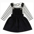 thumbnail image 1 of Younger Tree Toddler Baby Girl Fall Dress Outfit Long Sleeve Top Strap Dress Overall with Pocket Clothes Set for 18-24 Months, 1 of 7