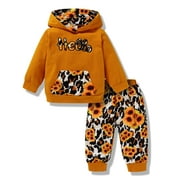Younger Tree Toddler Baby Girl Fall Sweatshirt Clothes Kid Long Sleeve Hoodie Sweatsuit for 2-3T