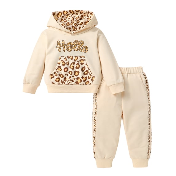 Younger Tree Toddler Baby Girl Kid Fall Winter Long Sleeve Hoodies Sweatshirt Clothes Set for 2-3T