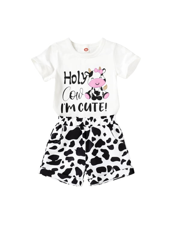 Toddler Baby Girl Summer Clothes Set Short Sleeve T-Shirt Shorts 2pcs Outfits for 2 Years