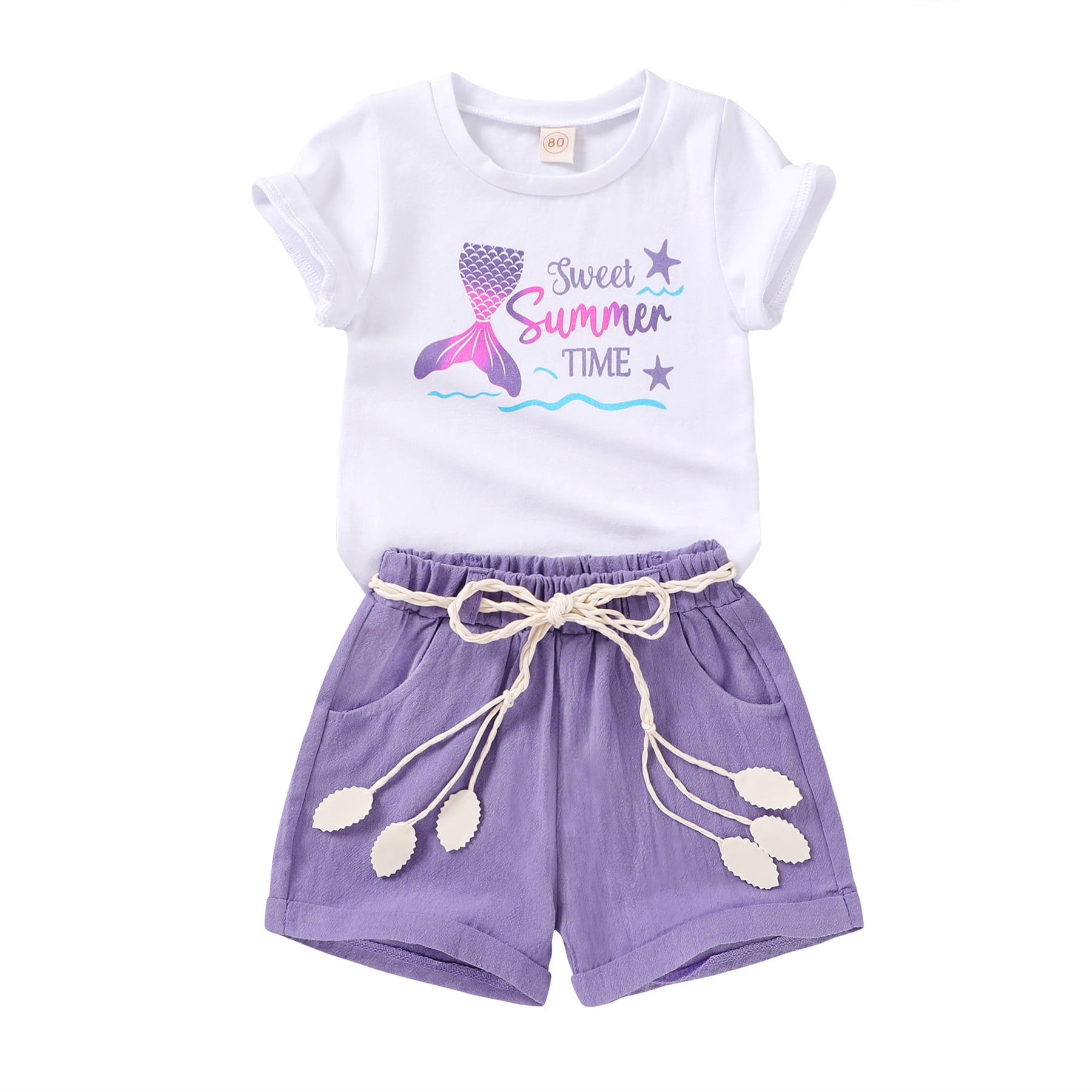 Younger Tree Toddler Baby Girl Summer Clothes Set 
