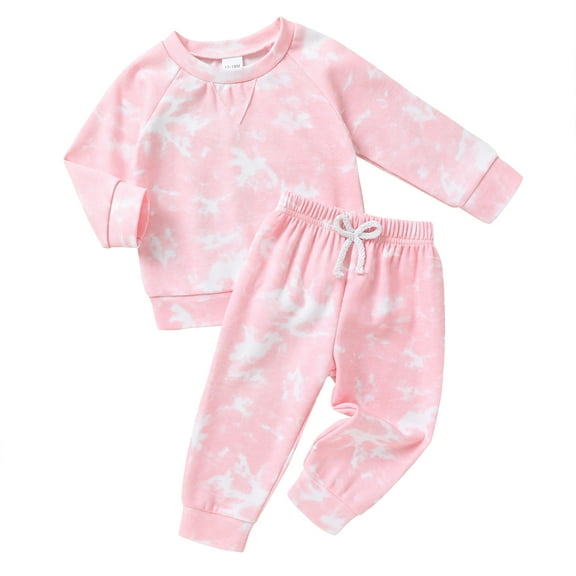 Younger Tree Toddler Baby Girl Sweatshirt Set Kid Fall Long Sleeve Crew Neck Sweatsuit Clothes Outfits for 6-7T