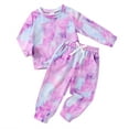 thumbnail image 1 of Younger Tree Toddler Baby Girl Sweatshirt Set Kid Fall Long Sleeve Tie Dye Clothes Outfits 2pcs for 18-24 Months, 1 of 6