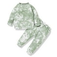 thumbnail image 1 of Younger Tree Toddler Baby Girl Sweatshirt Set Kid Fall Long Sleeve Tie Dye Clothes Outfits for 4-5T, 1 of 8