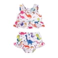 thumbnail image 1 of Younger Tree Toddler Baby Girls 2PCS Swimsuit Infant Summer Sleeveless Beach Bikini Swimwear Bathing Suit for 12-18 Months, 1 of 8