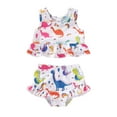thumbnail image 1 of Younger Tree Toddler Baby Girls 2PCS Swimsuit Infant Summer Sleeveless Beach Bikini Swimwear Bathing Suit for 2-3T, 1 of 8