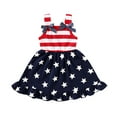 thumbnail image 1 of Younger Tree Toddler Baby Girls 4th of July Clothes Outfit Stars Stripes Sleeveless Dress Independent's Day Suits for 4-5T, 1 of 7