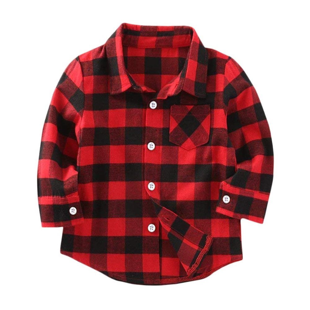 Younger Tree Toddler Boy Girl Christmas Flannel Shirt Kid Baby Long ...
