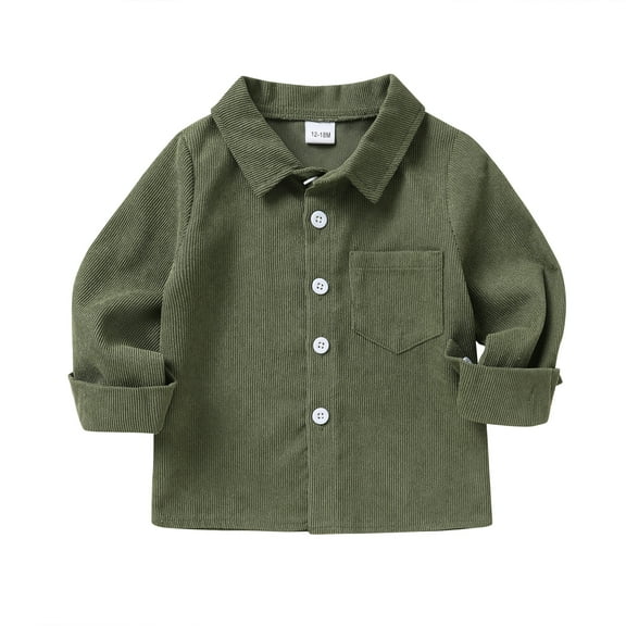 Younger Tree Toddler Boy Girl Fall Flannel Shirt Kid Baby Long Sleeve Button Down Plaid Shirts for 12-18 Months