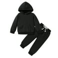 thumbnail image 1 of Younger Tree Toddler Fall Outfits for Girl Boy Long Sleeve Hoodie Top and Long Sweatpants Set Toddler Sweatsuit for 12-18 Months, 1 of 7