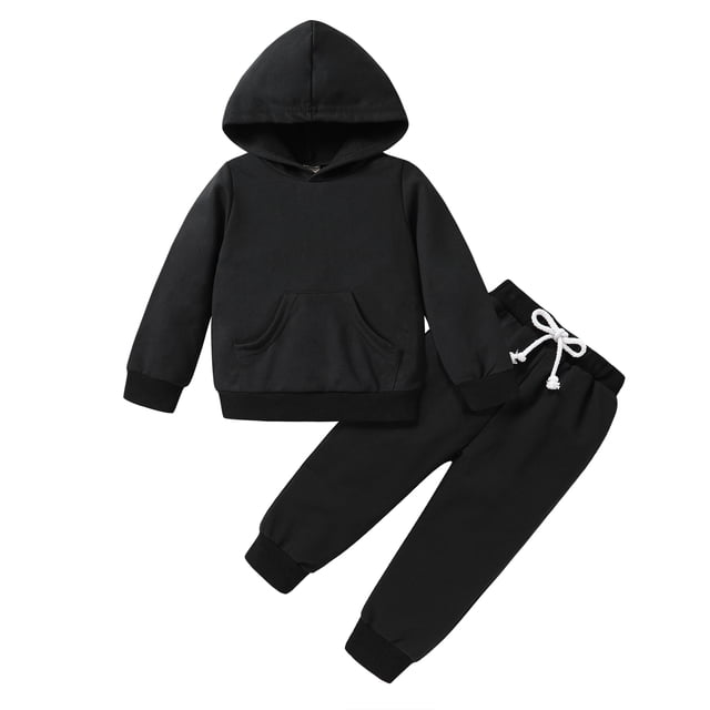 Younger Tree Toddler Fall Outfits for Girl Boy Long Sleeve Hoodie Top and Long Sweatpants Set Toddler Sweatsuit for 12-18 Months