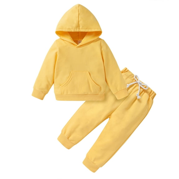 Younger Tree Toddler Fall Outfits for Girl Boy Long Sleeve Hoodie Top and Long Sweatpants Set Toddler Sweatsuit for 2-3T