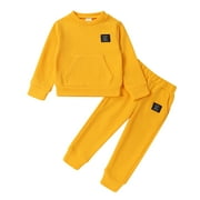 Younger Tree Toddler Fall Outfits for Girl Boy Long Sleeve Sweatsuit Top Sweatpants Set Baby Girl Winter Clothes for 5-6T