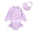 thumbnail image 1 of Younger Tree Toddler Girl Swimsuit Baby Long Sleeve Rash Guard Set with Sun Hat UPF Sun Proction Bathing Suit Swimwear for 18-24 Months, 1 of 8