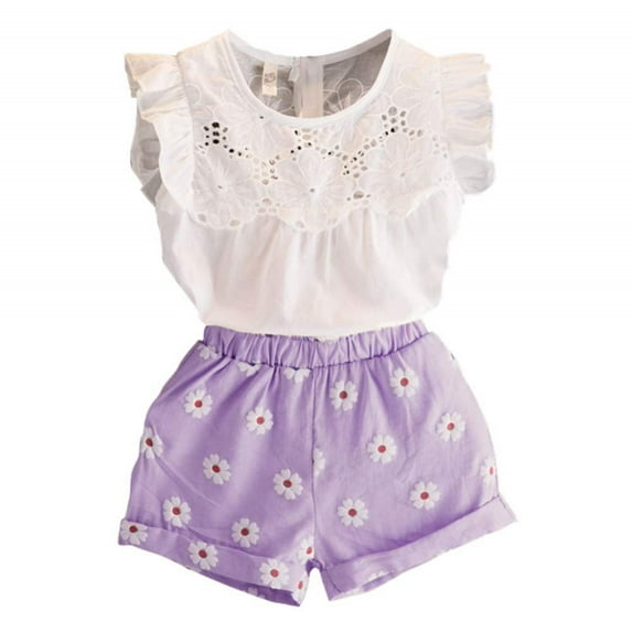 Younger Tree Toddler Girls Clothes Outfits Baby Girl Summer T-Shirt Shorts Set for 3T