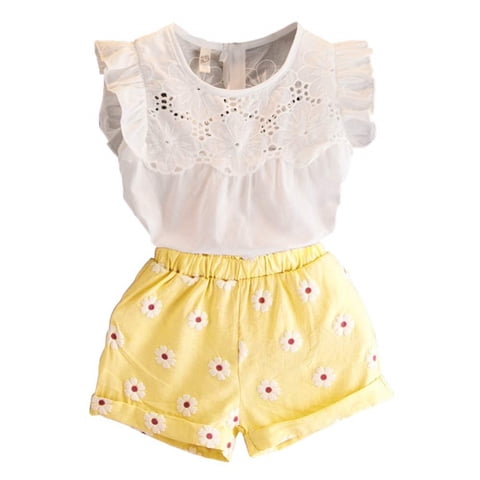 Younger Tree Toddler Girls Clothes Outfits Baby Girl Summer T-Shirt Shorts Set for 3T