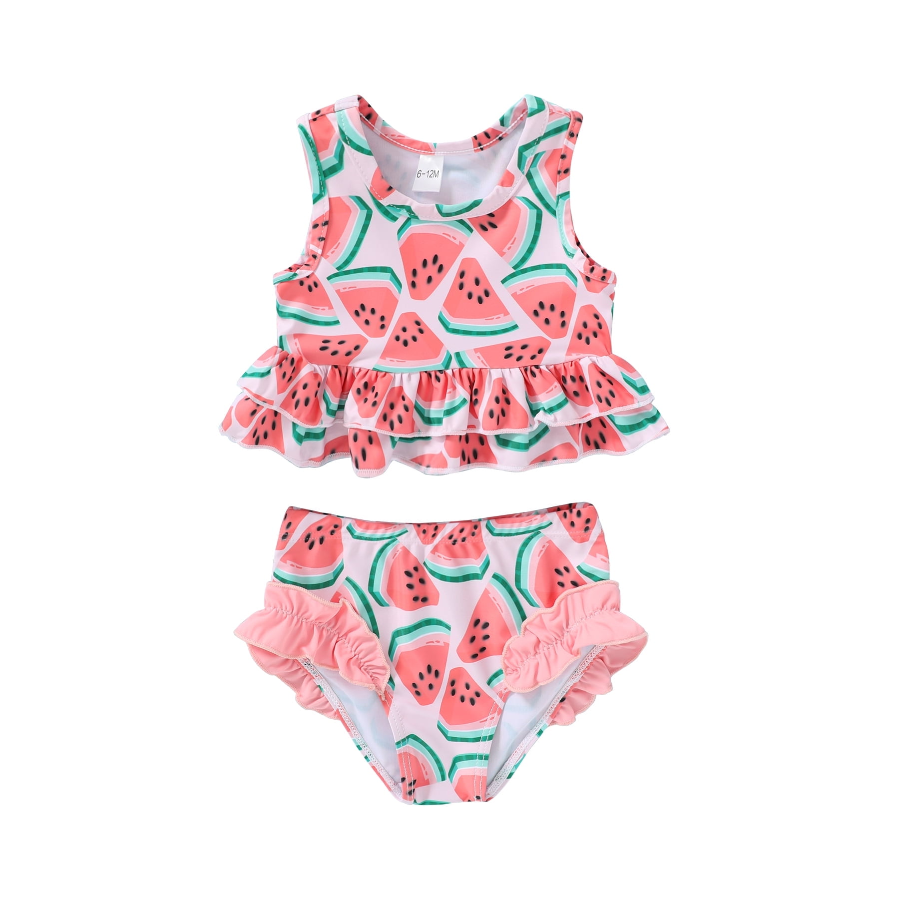 Younger Tree Bathing Suit for Baby Girl: Sleeveless Striped Two-Piece ...