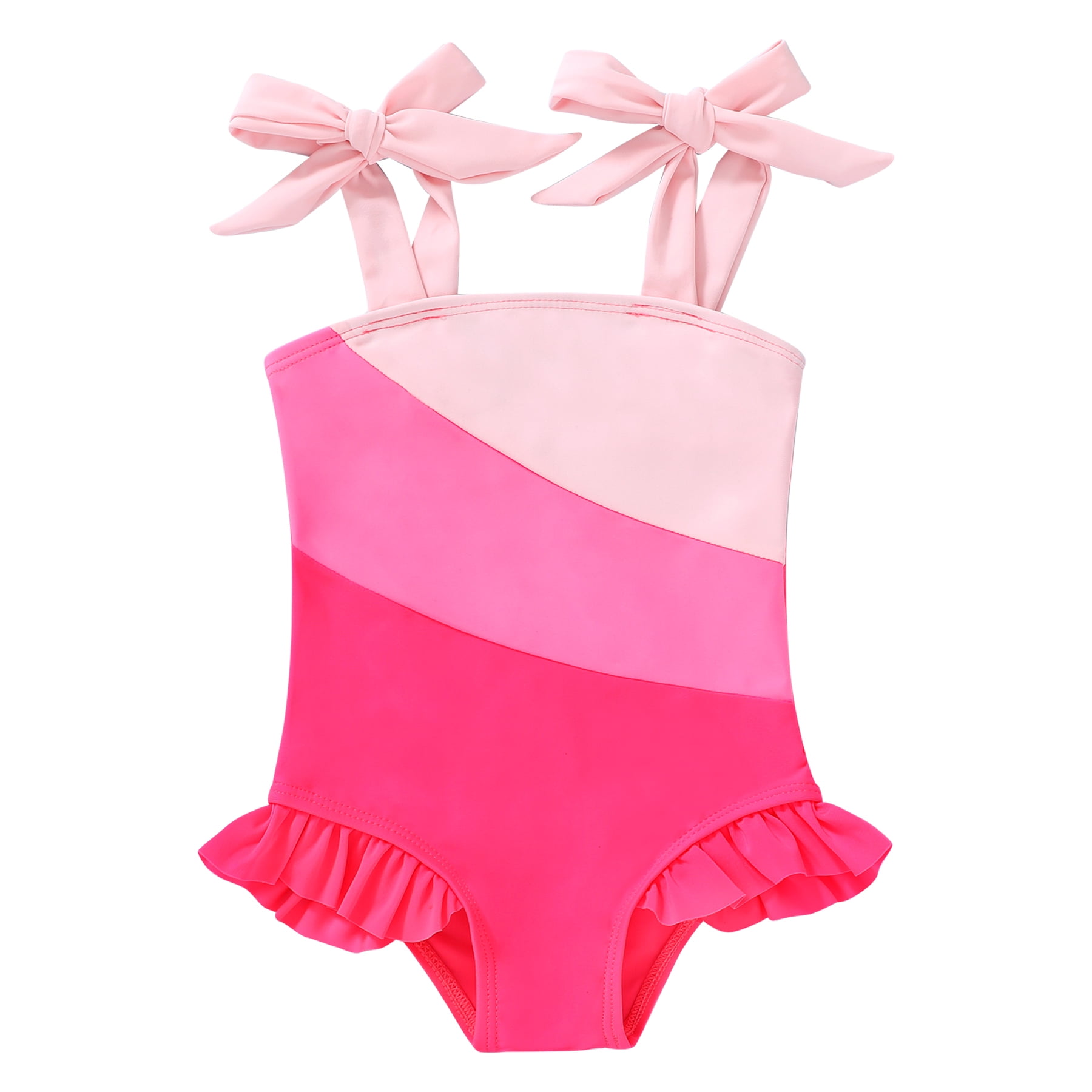 PINK STRIPED ONE-PIECE SWIMSUIT, BABY GIRL PINK STRIPED ONE-PIECE SWIMSUIT, BABY GIRL