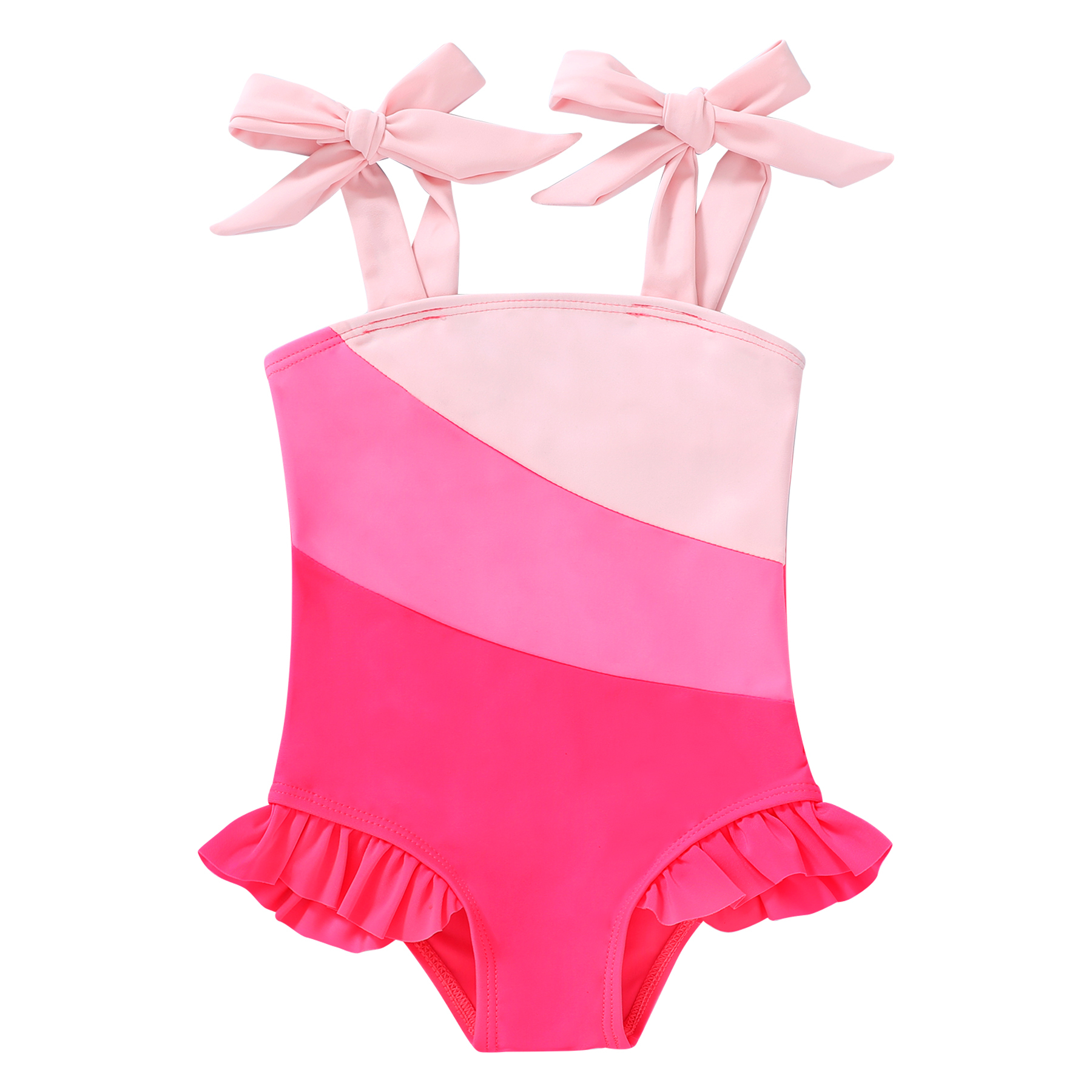 Younger Tree Toddler Swimsuit Girl Color Block Stripe One Piece Swimwear Baby Girl Bathing Suits for 9 12 Months