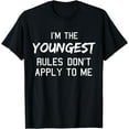 thumbnail image 1 of Youngest Child Shirt Rules Don't Apply To Me Siblings T-Shirt, 1 of 4