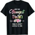thumbnail image 1 of Youngest Twin Shirt Sibling Birthday Funny Twins Matching T-Shirt, 1 of 4