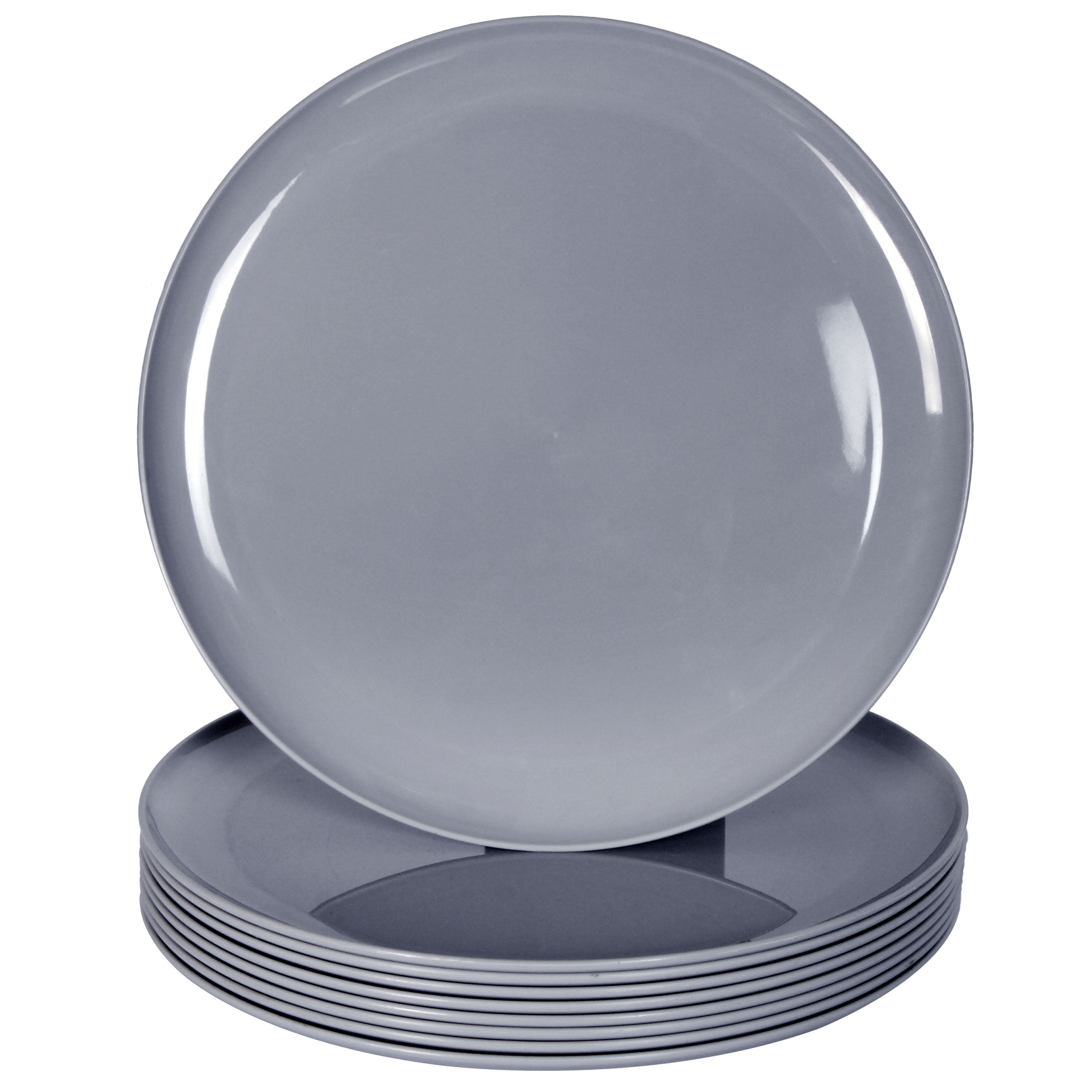 Youngever 10 Inch Plastic Plates, Large Plates, Dinner Plates, Set of 9 ...