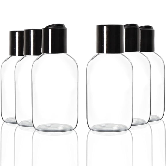 Youngever 12 Pack 4 Ounce Empty Squeeze Containers with Disc Cap, Plastic Bottles with Disc Top Flip Cap, Refillable Cosmetic Bottles, Squeeze Containers (White Cap)