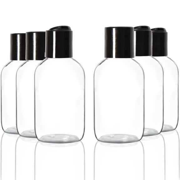Youngever 12 Pack 4 Ounce Empty Squeeze Containers with Disc Cap, Plastic Bottle