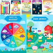 Youngever 13 Pack Laminated Educational Preschool Posters for Toddlers and Kids, Learning Posters, Classroom Posters, Teaching Posters, Alphabet ABC Posters, with Solar System 22 x 17 inch