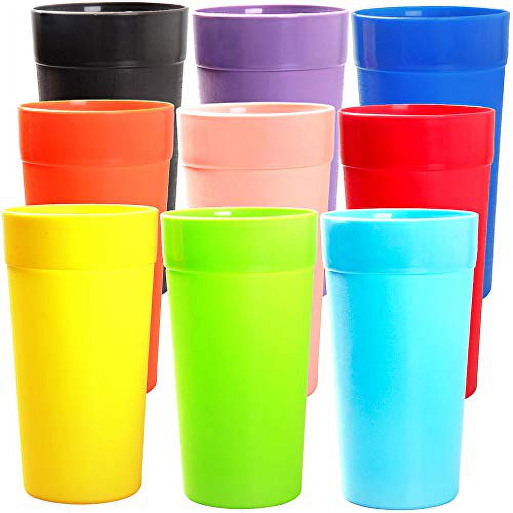 Youngever 18 Pack Unbreakable Plastic Tumblers 20 Ounce, Unbreakable