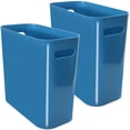thumbnail image 1 of Youngever 2 Pack 3 Gallon Slim Trash Can, Plastic Garbage Container Bin, Trash Bin with Handles for Home Office, Living Room, Study Room, Kitchen, Bathroom (Teal), 1 of 4