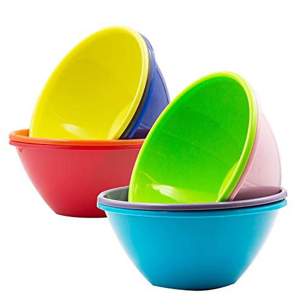 PLASKIDY Plastic Bowls Set of 12 Kids Bowls 24 Oz Microwave Dishwasher Safe  BPA Free Plastic Cereal Bowls for Kids Brightly Colored Children Bowls